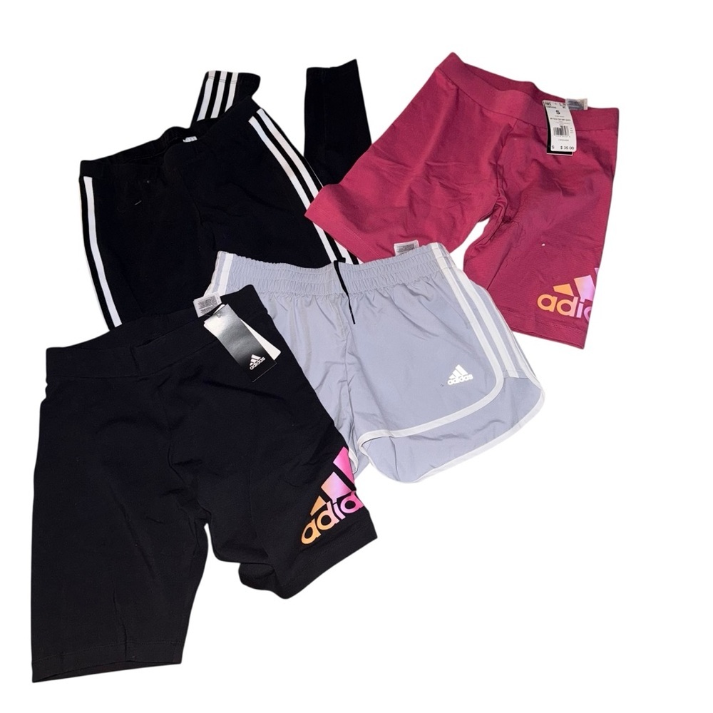 Adidas Bundle- Athletic Pants (1) & Shorts (3)